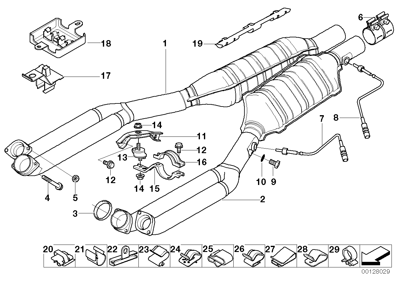 Genuine BMW 18301742684 E31 Rp-Exhaust Pipe Catalytic Conv. Cyl. 1-6 ZYL.1-6 (Inc. 850Ci)