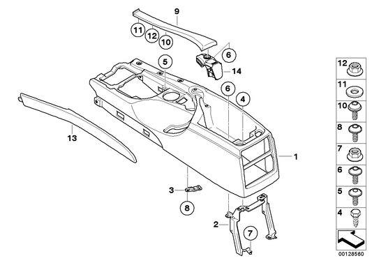 Genuine BMW 51169112024 E60 E61 Cover Center Console CREMEBEIGE (Inc. 520d, 530d & 525xi)
