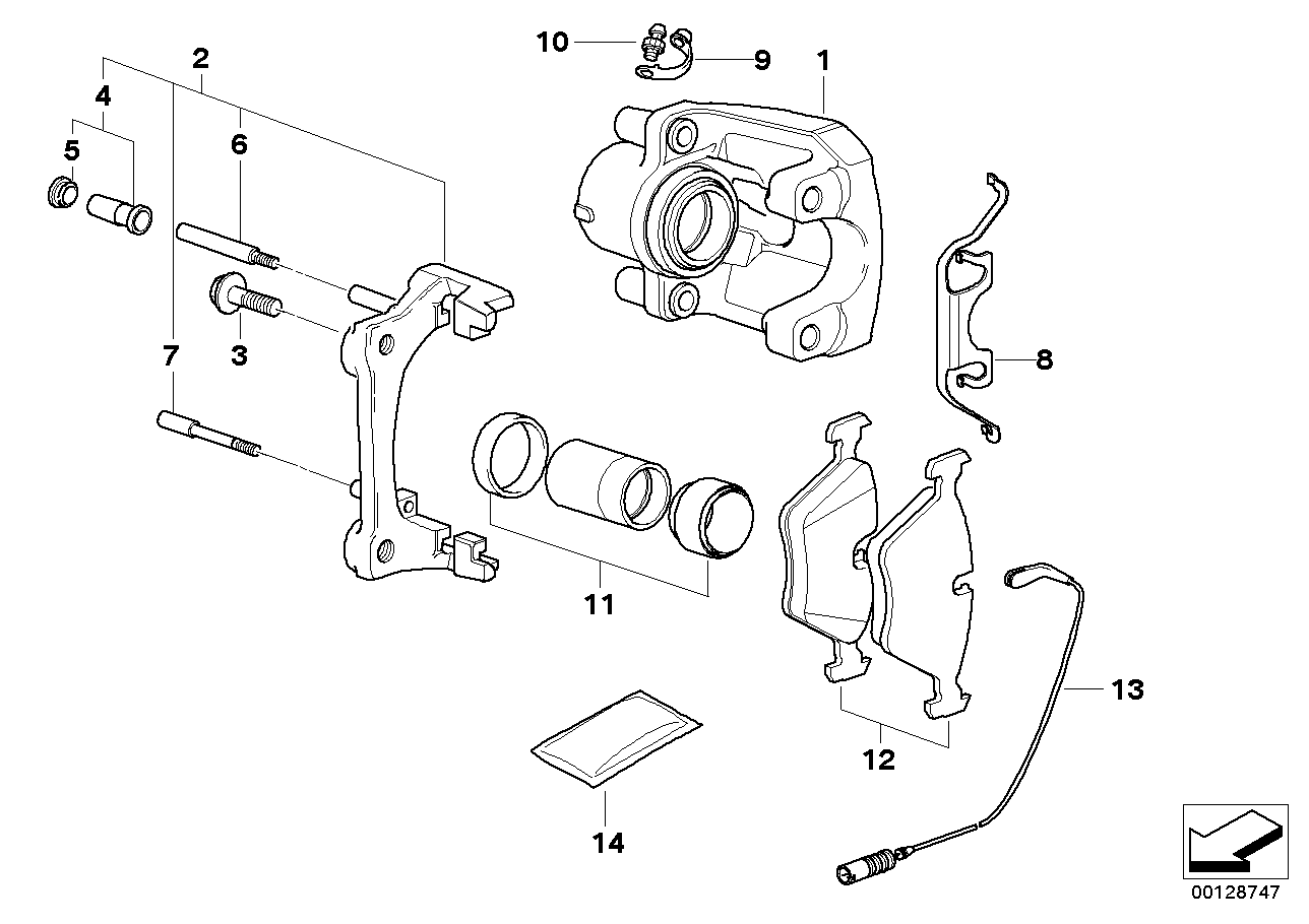 Genuine BMW 34116756304 E60 E63 Caliper Housing Right (Inc. 760Li, 745Li & 760i)