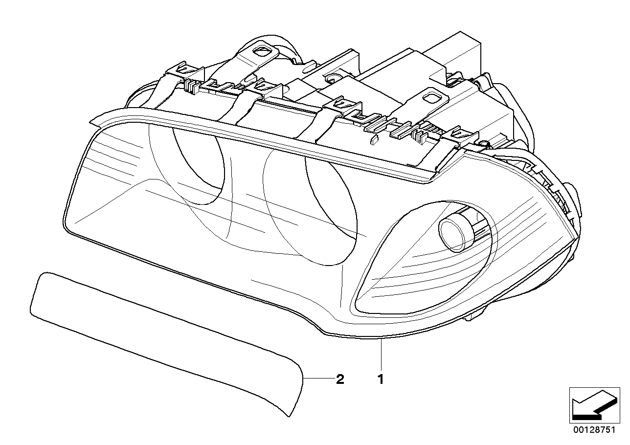 Genuine BMW 63123418398 E83 Bi-Xenon Headlight, Right (Inc. X3)