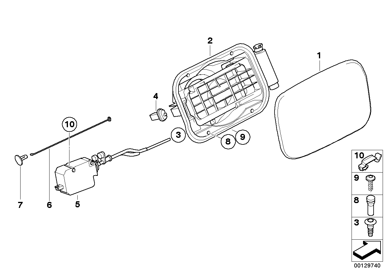 Genuine BMW 51177055877 E83 Fill-In Flap (Inc. X3)