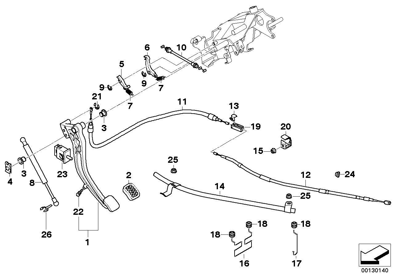 Genuine BMW 35511161138 E38 Ratched-Pin (Inc. 725tds, 730iL & 735iL)