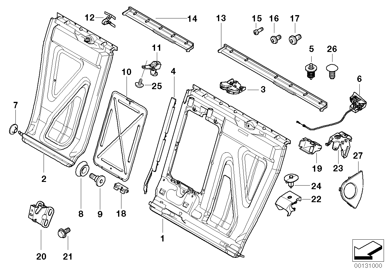 Genuine BMW 52208209036 E46 Catch Rear Right (Inc. 325i, 328i & 316i)