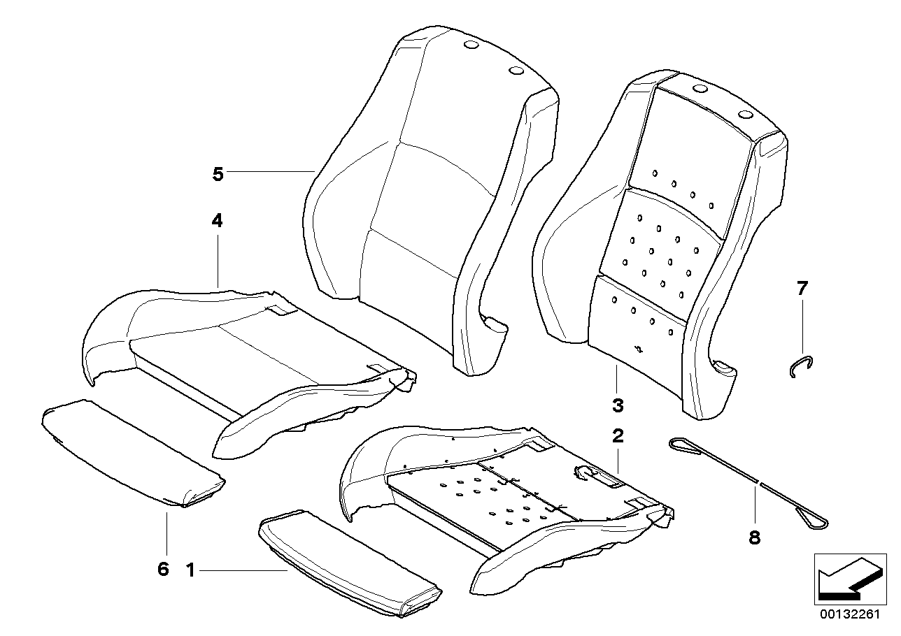 Genuine BMW 52107251890 E90 E91 Cloth/Leather Seat Cover BRAUN (Inc. 328i, 325xi & 316i)