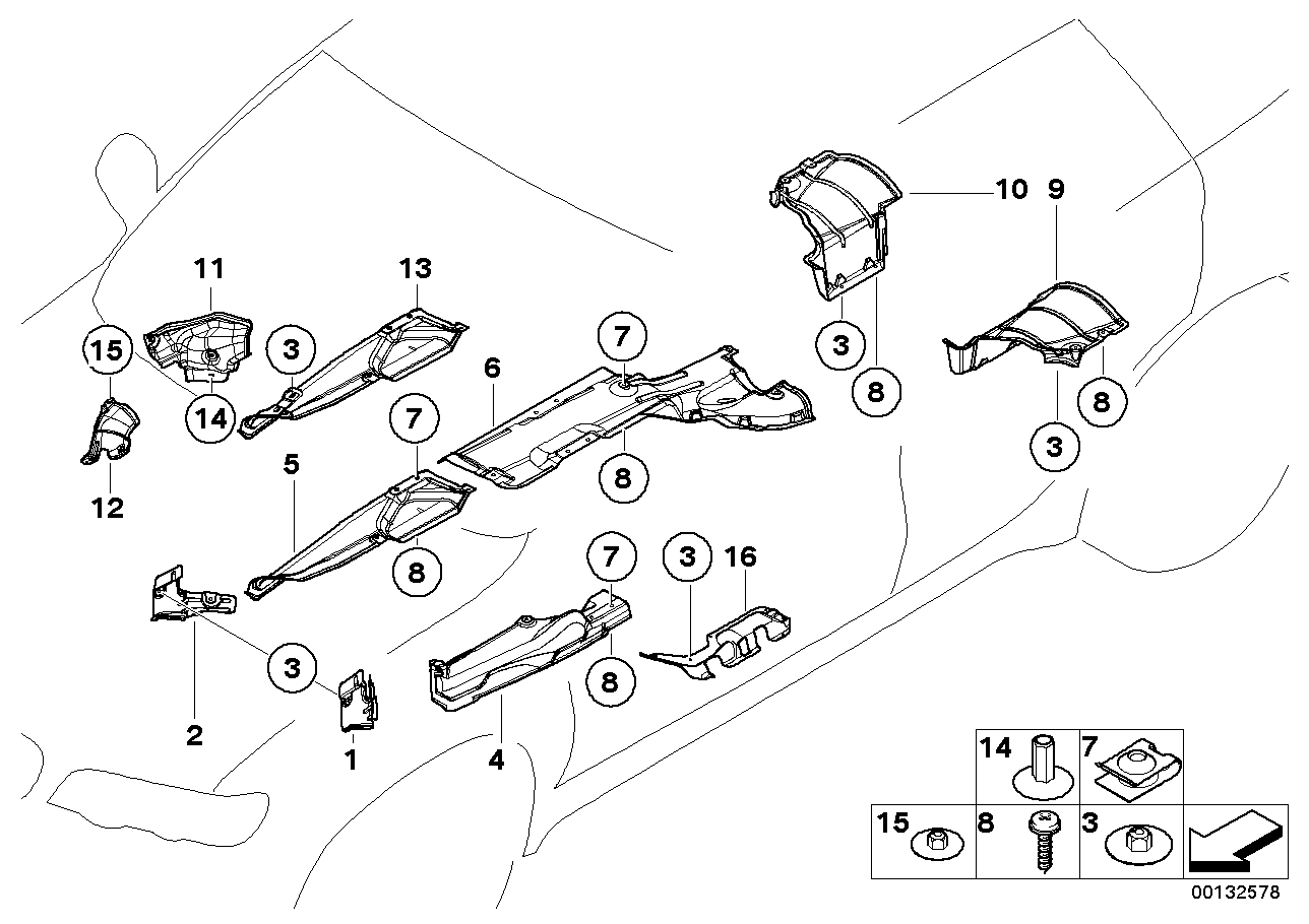 Genuine BMW 51487011389 E53 Heat Insulation, Front Wall (Inc. X5)