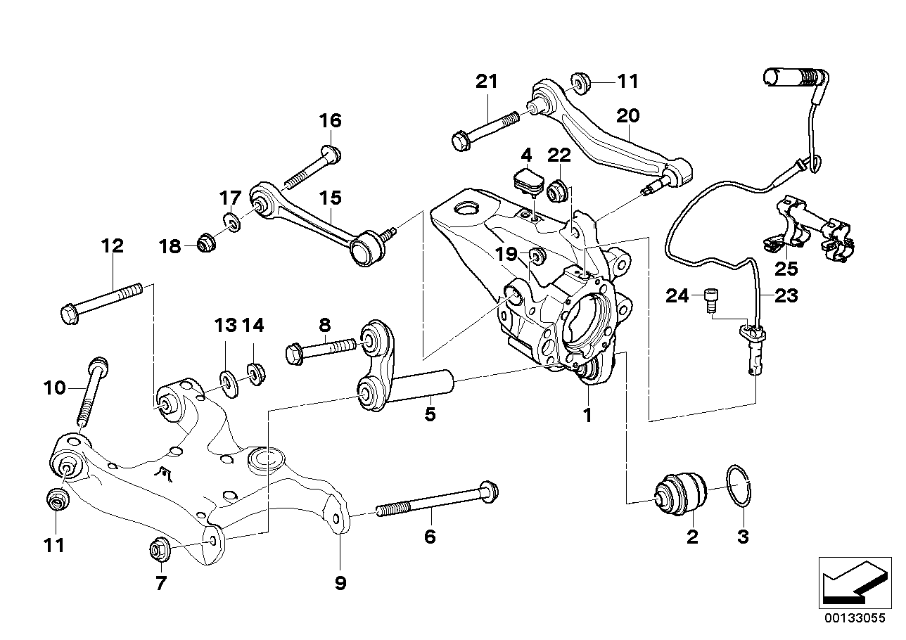 Genuine BMW 33326770923 E61 Wheel Carrier, Rear Left (Inc. 545i, 530xi & 535d)