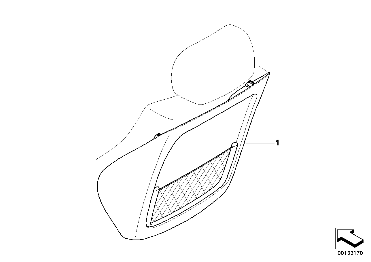 Genuine BMW 52203410160 E83 Imitation Leather Rear Panel With Pocket SANDBEIGE (Inc. X3)