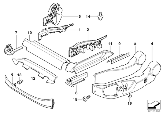 Genuine BMW 52109127408 E60 E61 Covering Outer Right CREAMBEIGE (Inc. 535i, 530xi & 540i)