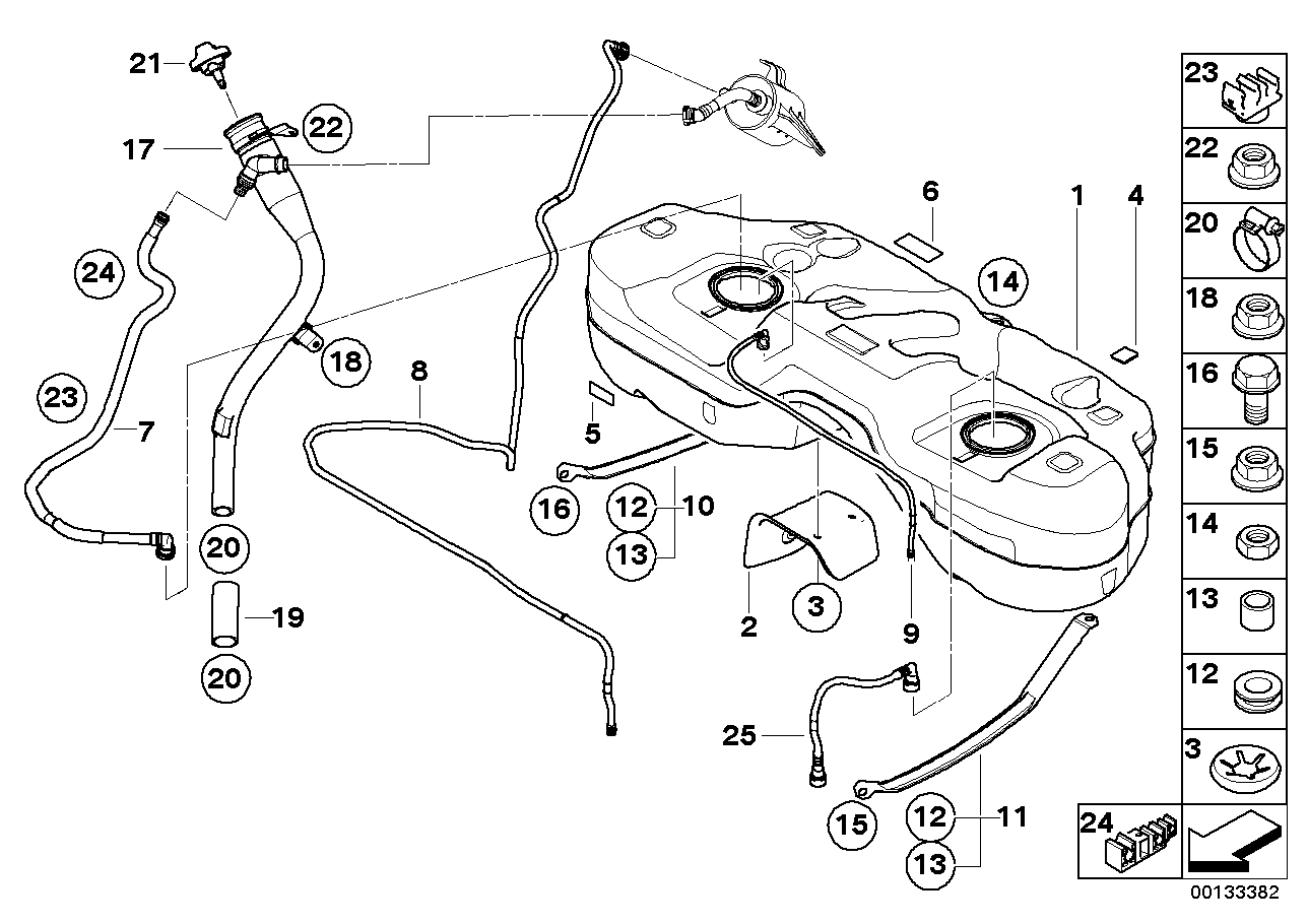 Genuine BMW 16117178949 E83 Filler Pipe (Inc. X3)