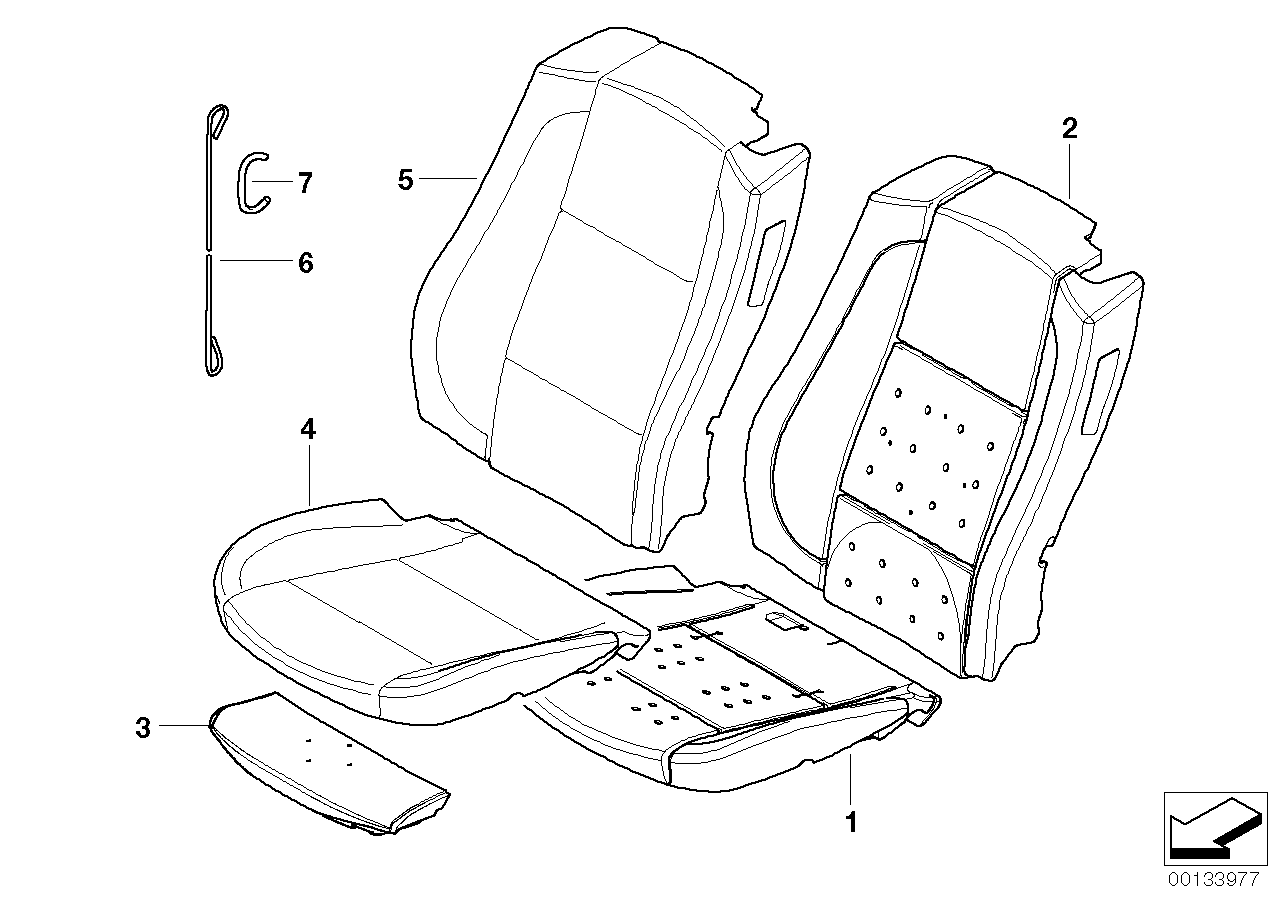 Genuine BMW 52109137335 E64 Leather Cover For Basic Seat Left SCHWARZ (Inc. 645Ci, 650i & 635d)