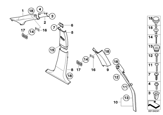 Genuine BMW 51433449946 E83 Cover, B-Column Bottom Right GRAU (Inc. X3)