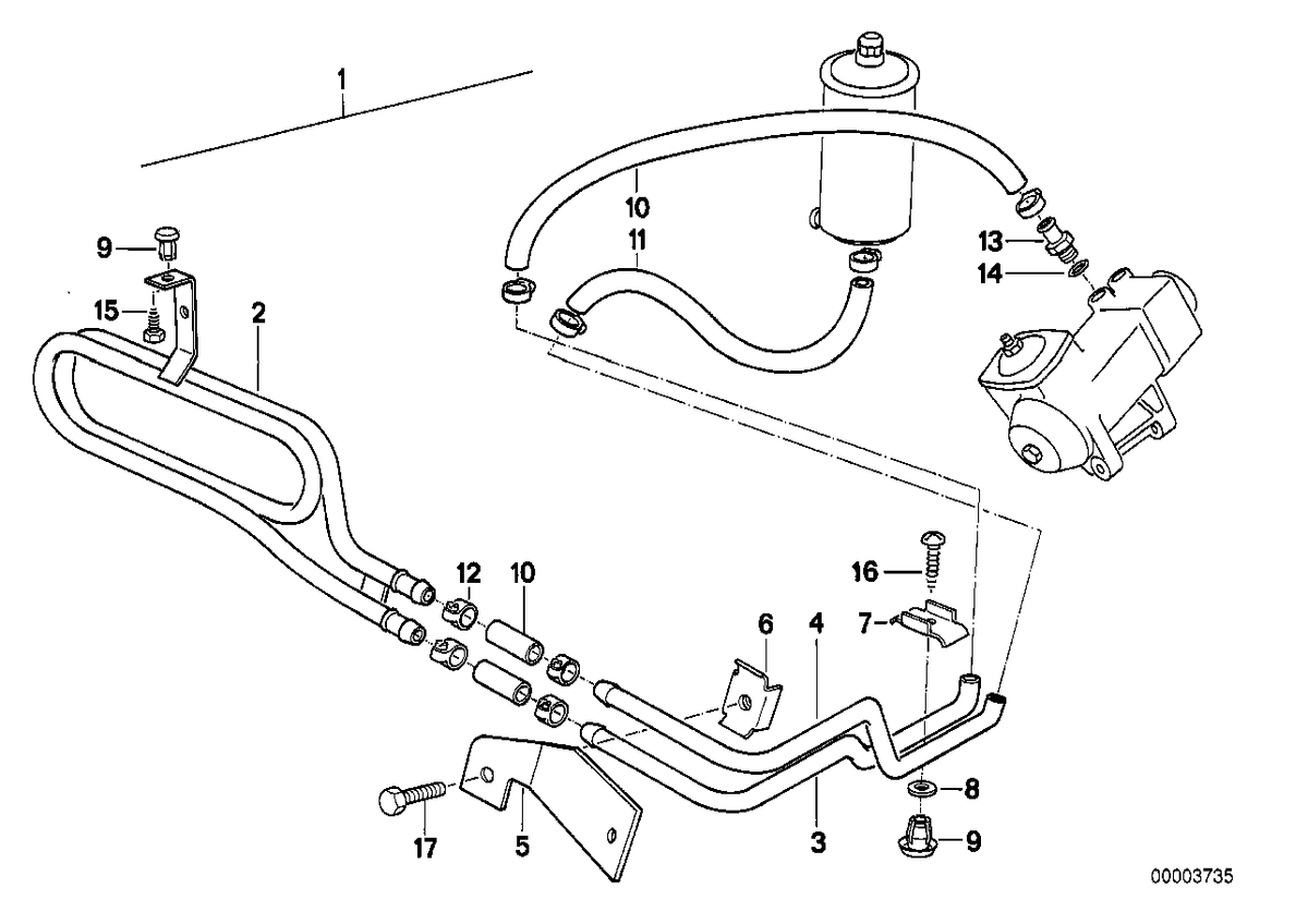 Genuine BMW 32411134825 E24 Hose (Inc. M6, 635CSi & M635CSi)