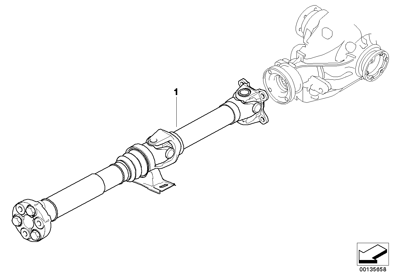 Genuine BMW 26107564172 E85 E86 Manual Drive Shaft Transmission L=1223mm (Inc. Z4 3.0si)