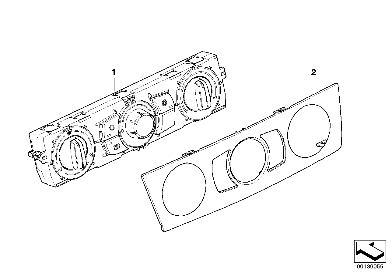 Genuine BMW 64116966405 E82 E93 E92 Front Plate Of Controls Air Conditioner (Inc. 320d, 335is & 320xd)