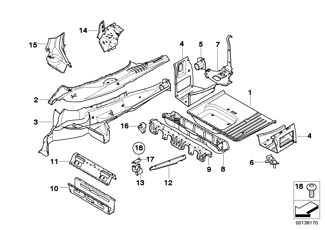 Genuine BMW 41113404990 E83 Rear Silencer Bracket (Inc. X3)