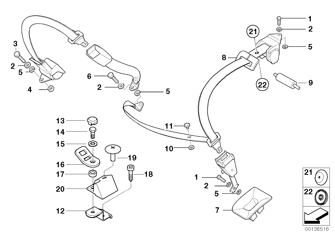 Genuine BMW 72147014809 E39 E38 Covering Cap GRAU (Inc. 740iLP, 730i & 535i)