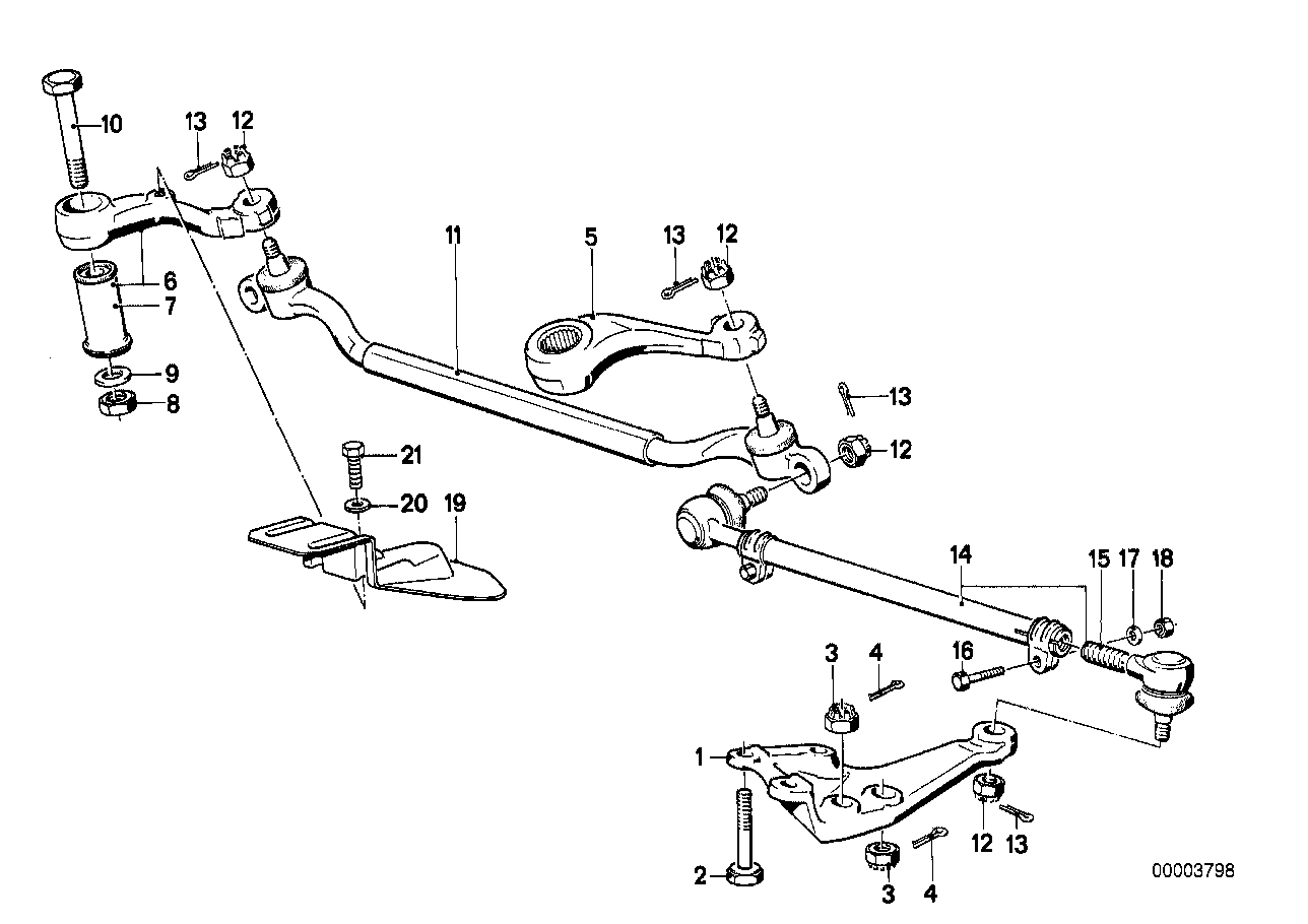 Genuine BMW 32211125739 E28 E24 Right Tie Rod Arm (Inc. 633CSi, 635CSi & 518)
