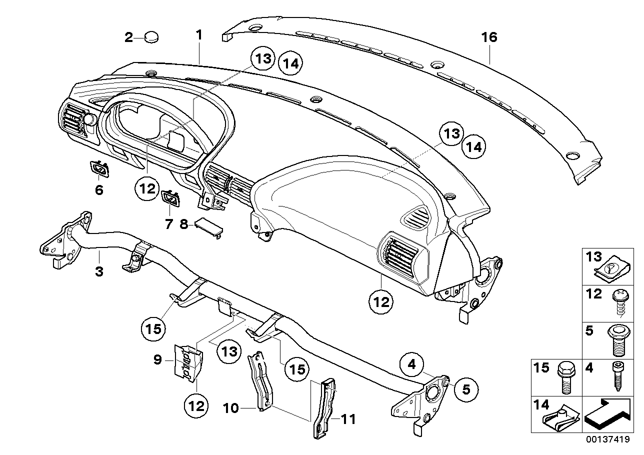 Genuine BMW 51458398754 E36 Screw (Inc. Z3)