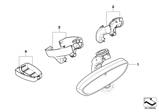 Genuine BMW 51169192321 E72 E70 E93 Rearview Mirror Ec/Led/Gto/Compass/Rc 315 MHZ (Inc. Hybrid X6, 135i & 330d)