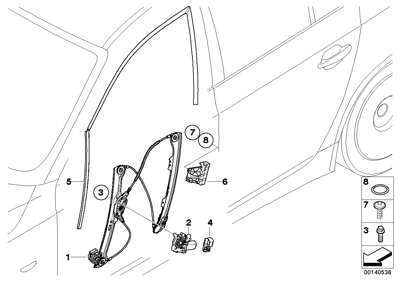 Genuine BMW 67626972344 E63 E61 E64 Drive For Window Lifter (Inc. 530xd, M5 & 530d)