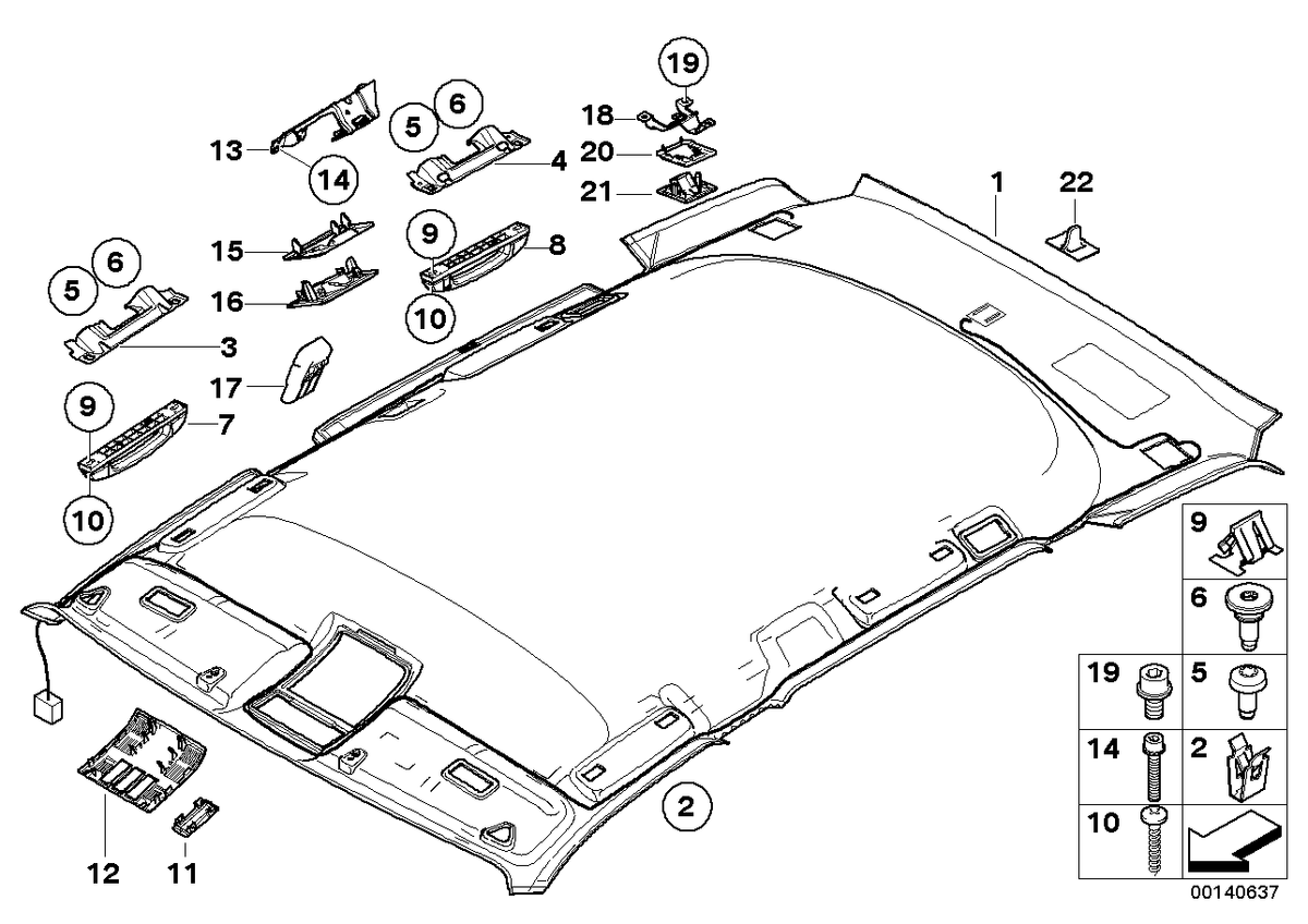 Genuine BMW 51163411888 E83 Grab Handle Bracket, Rear Right (Inc. X3)