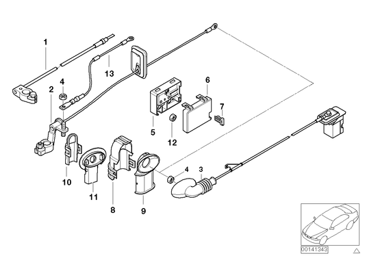 Genuine BMW 61126910542 E46 E83 Battery Cable (Plus Pole) (Inc. 318Ci, X3 3.0sd & 318td)