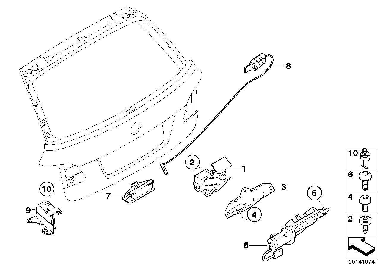 Genuine BMW 51247130350 E61 Pulling Strip F Emergency Mechanism (Inc. 525i, 525xd & 550i)
