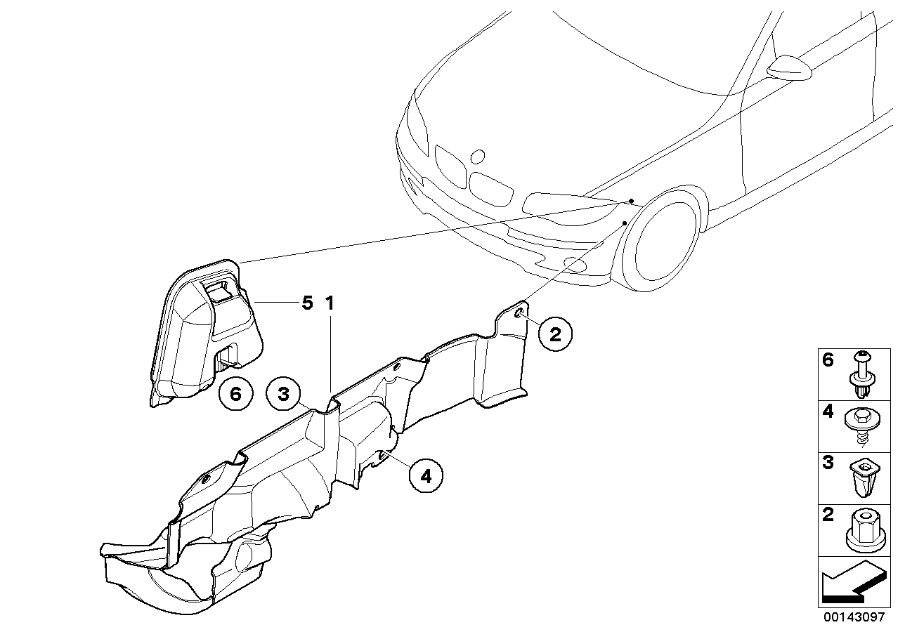 Genuine BMW 51717131712 E81 E93 E92 Diesel Encapsulation, Front Right (Inc. X1 20d ed, 335d & 328i)