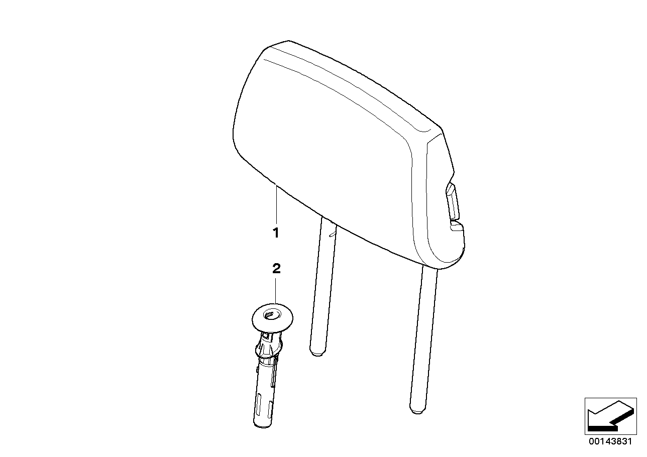 Genuine BMW 52207256596 E90 E91 Headrest Leather SATTELBRAUN (Inc. 335xi, 325xi & 330i)