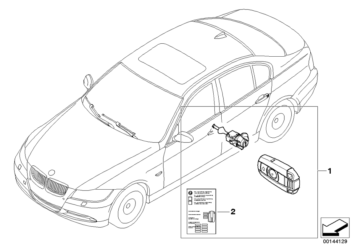 Genuine BMW 51210032839 E90 E91 Set Unif.Lock.Syst.W/Ews Ctrl Unit(Code) 315 MHZ (Inc. 325d, 328xi & 325i)