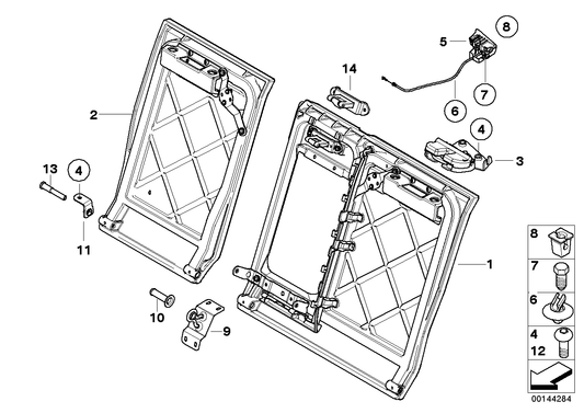 Genuine BMW 52207058587 E60 Backrest Frame, Left (Inc. 530xi, 540i & M5)