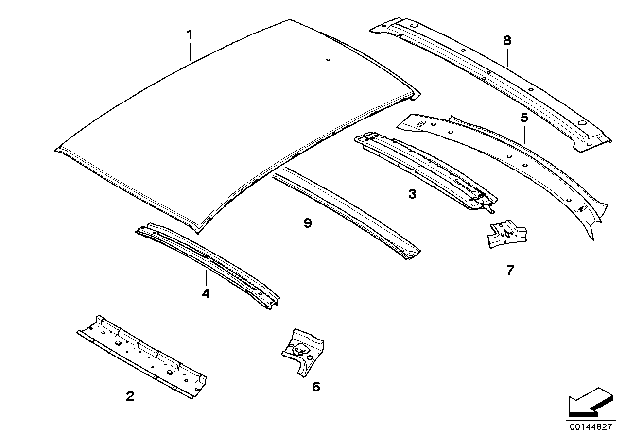 Genuine BMW 41007168957 E92 Reinforcement,Rear Window Frame Top Left (Inc. 330i, 325xi & 320i)