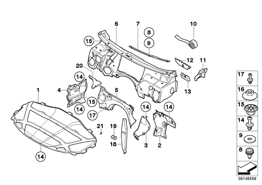 Genuine BMW 41003414717 E83 Sound Insulation,Engine Compartm.,Right (Inc. X3)
