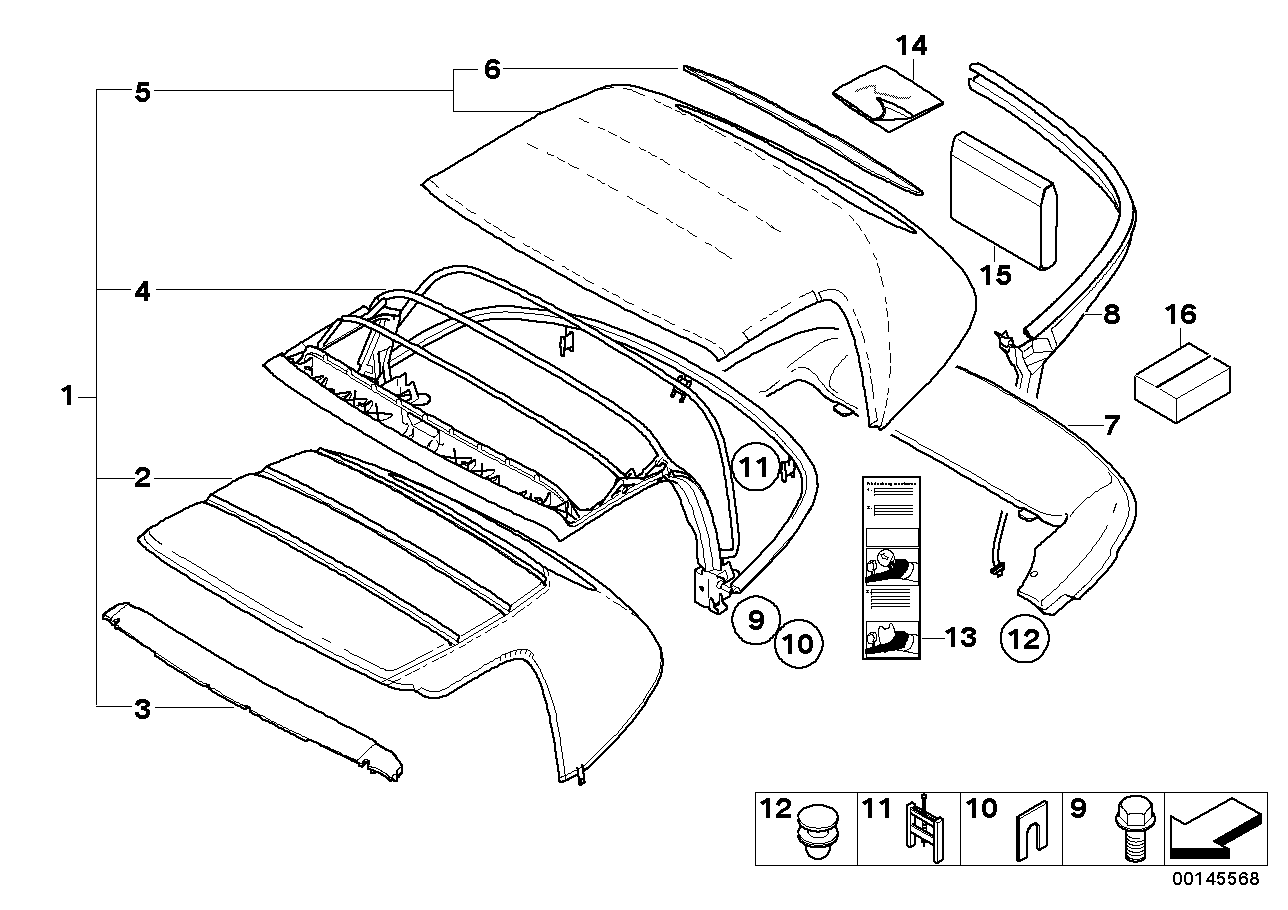 Genuine BMW 54347025588 E52 Headlining CREMA (Inc. Alpina V8 & Z8)