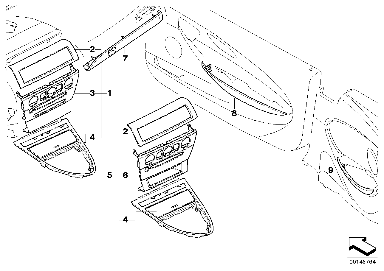 Genuine BMW 51418028856 E63 E64 Decorative Strip, Door Front Right NUßBAUM AMARONE (Inc. 645Ci, 630i & M6)