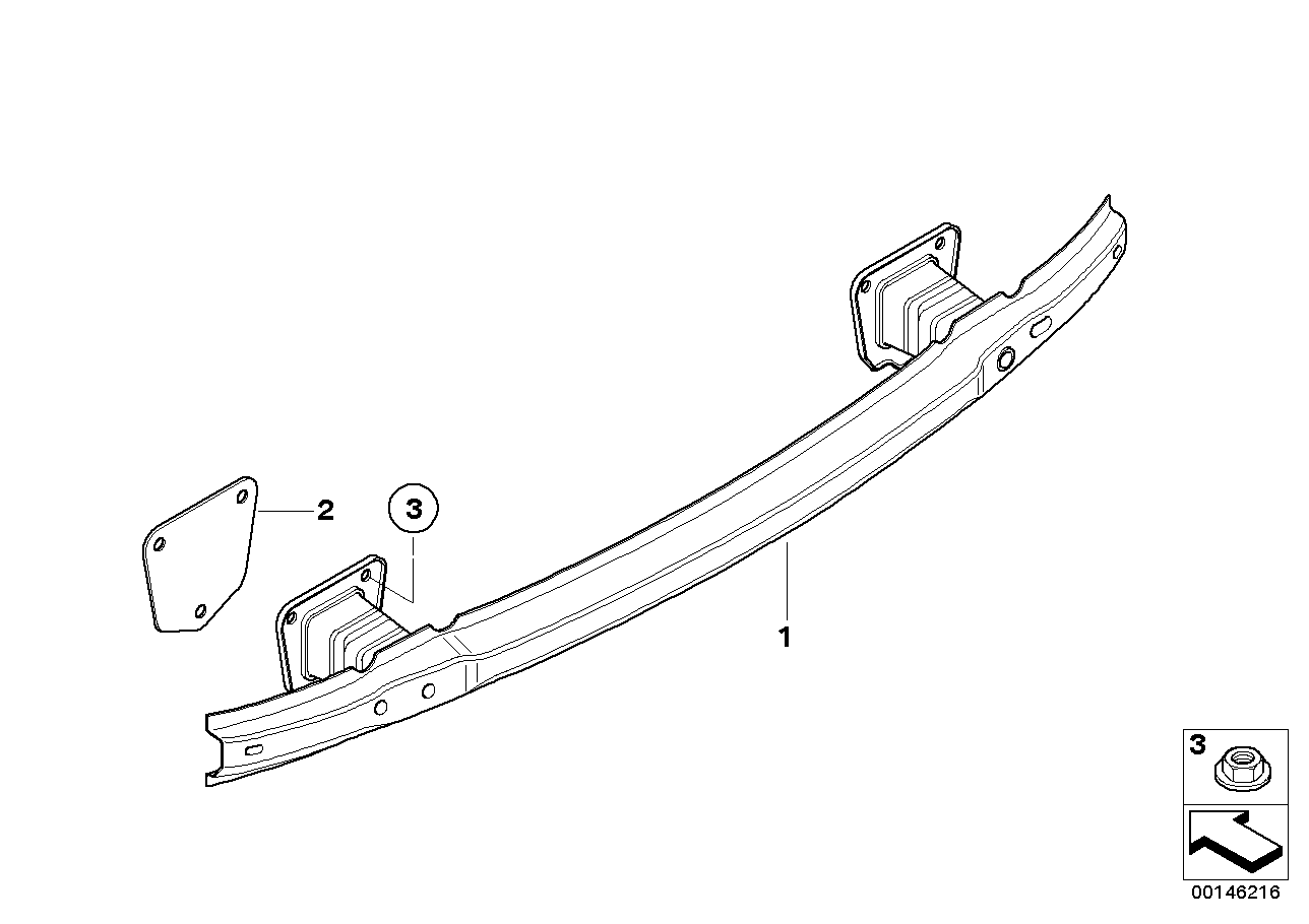 Genuine BMW 51127157118 E90 Carrier, Bumper Rear (Inc. 335d, 335i & 335xi)