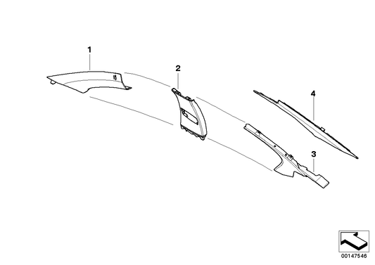 Genuine BMW 51438026928 E60 Trim Panel C-Column, Rear Right PLATIN (Inc. 530xd, 535d & 528i)