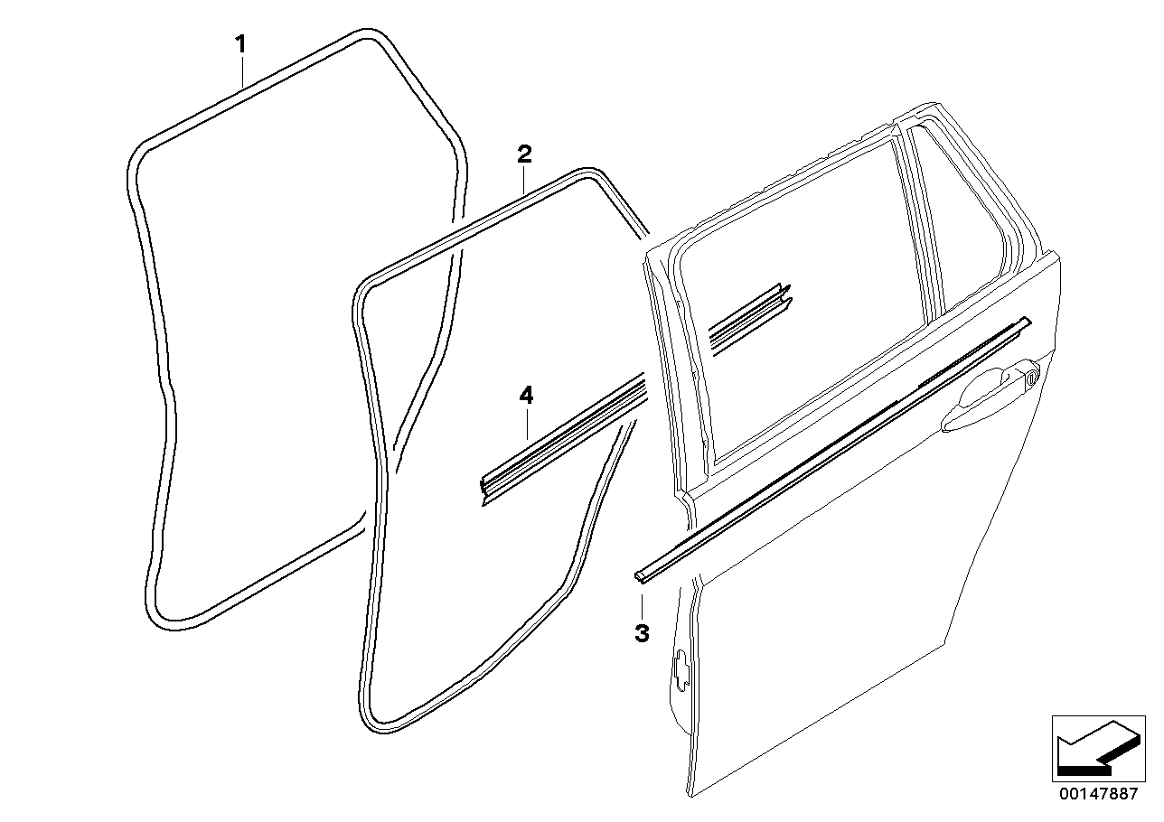 Genuine BMW 51727247262 E91 Edge Protection, Door, Rear (Inc. 325d, 335d & 320d ed)