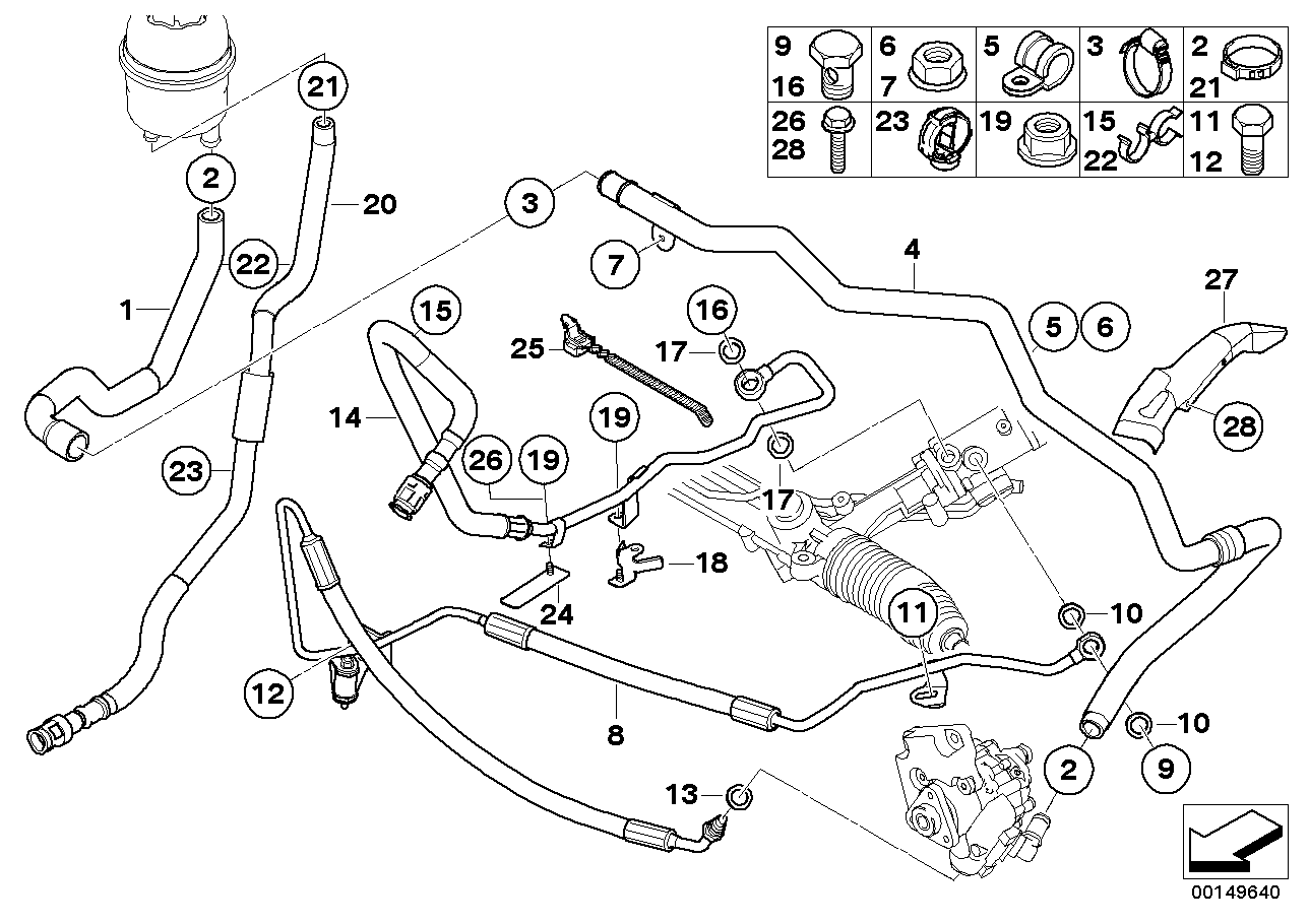 Genuine BMW 32416765724 E60 E63 Radiator Return Line (Inc. 545i, 540i & 645Ci)