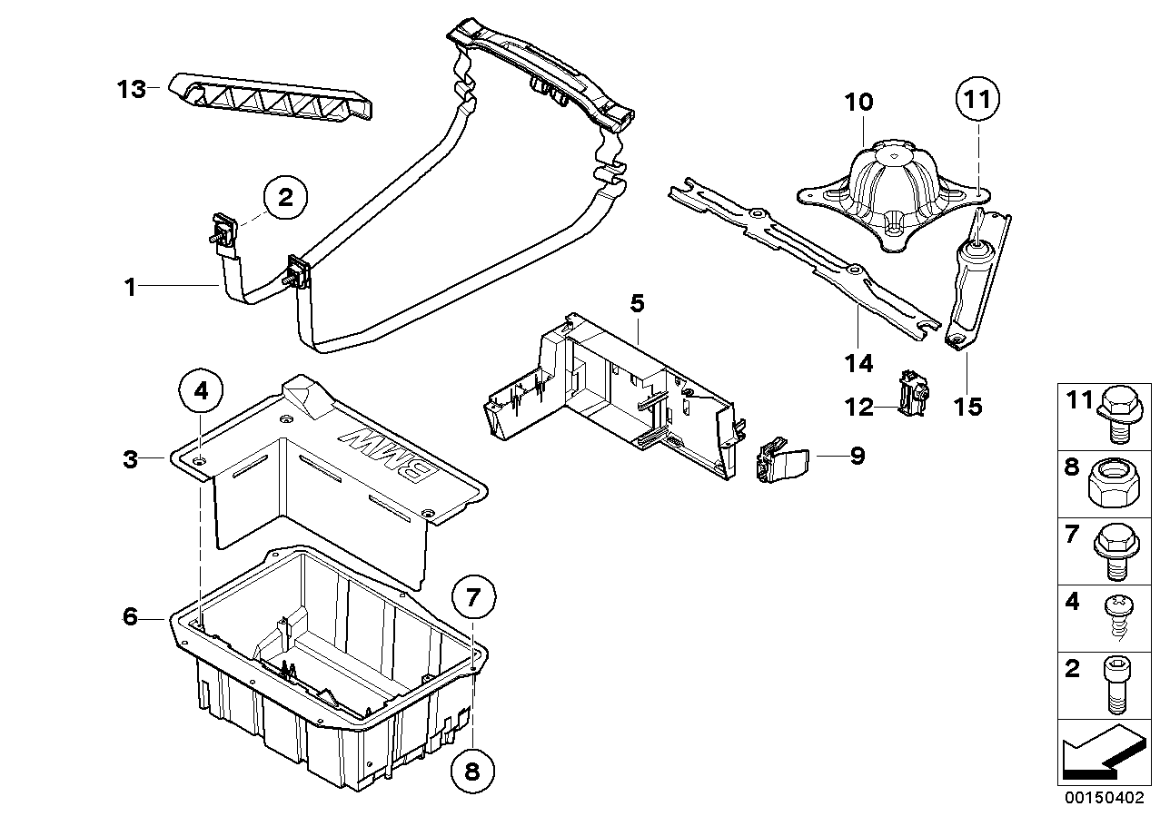 Genuine BMW 51717025201 E53 Tension Strap LINKS (Inc. X5)