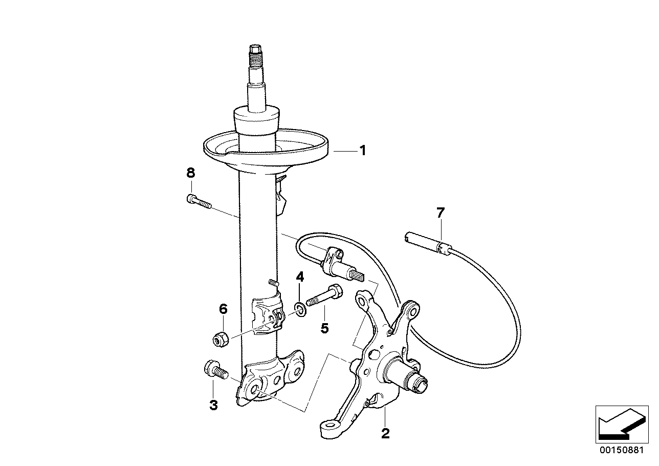 Genuine BMW 31317841710 E86 Front Right Spring Strut (Inc. Z4 M3.2)