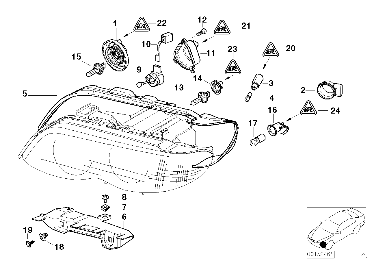 Genuine BMW 63128386710 E53 Bracket Headlight Right (Inc. X5)