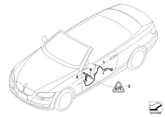 Genuine BMW 61129259831 E93 Wiring Set, Door, Co-Driver (Inc. 335i, 328i & 325i)