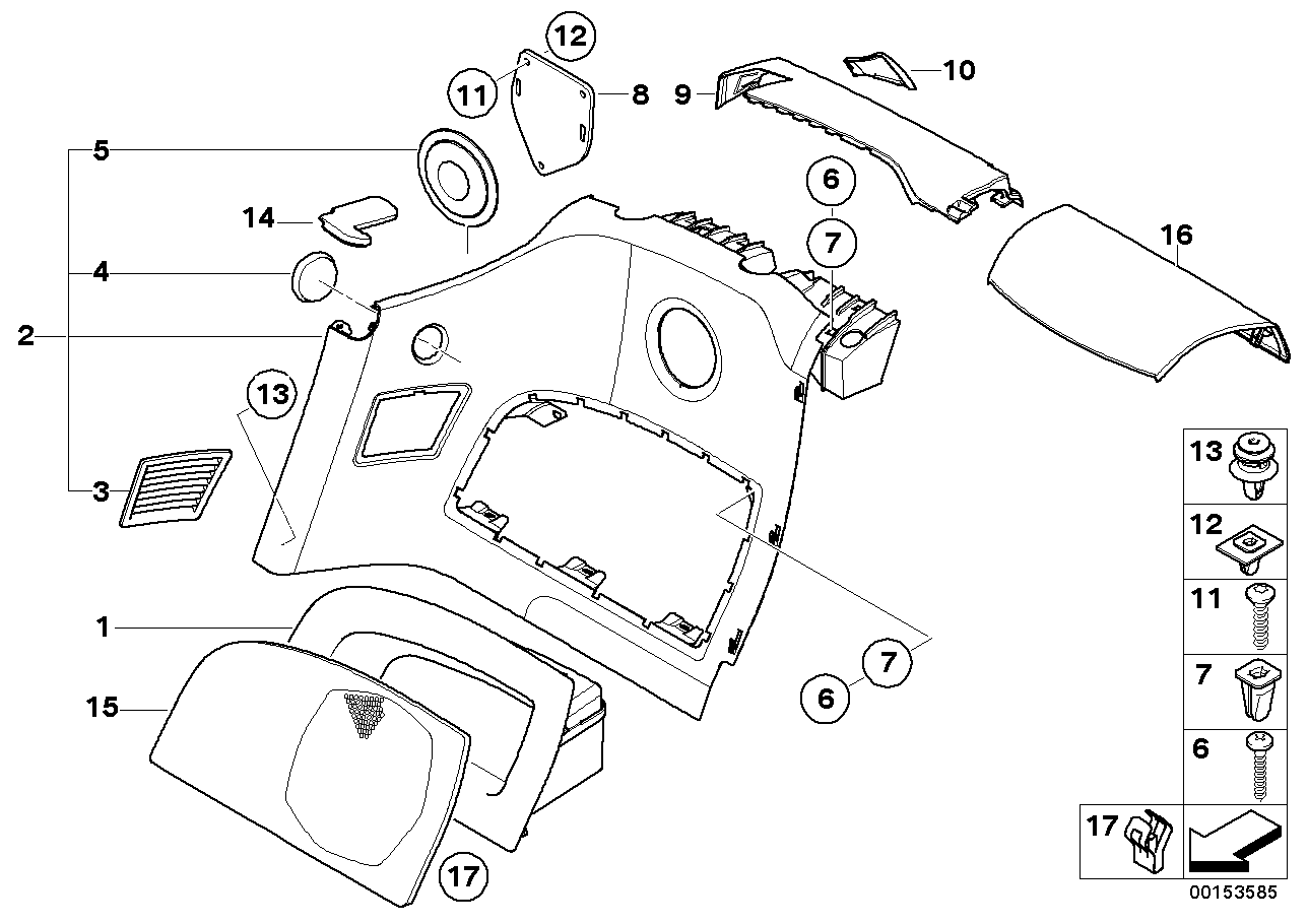Genuine BMW 51437055304 E85 Insert Right GRAU (Inc. Z4 3.0si, Z4 M3.2 & Z4 2.0i)