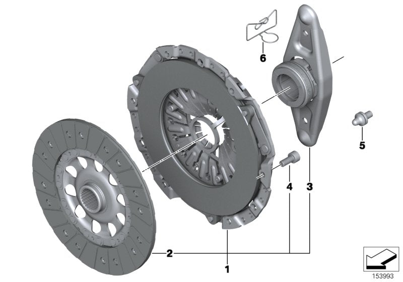 Genuine BMW 21208631807 F22 E90 Set Clutch Parts D=228mm (Inc. X1 16d, 316d & 418d)