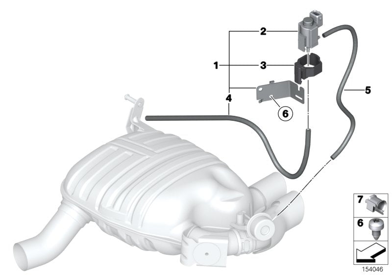 Genuine BMW 18107536937 E82 E81 E87 Electric Changeover Valve With Bracket (Inc. 128i, 130i & 125i)
