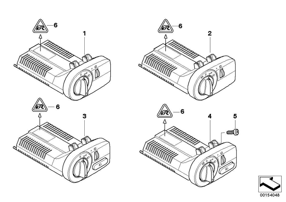 Genuine BMW 61319133055 E85 Switch Unit, Light (Inc. Z4 2.5i & Z4 3.0i)