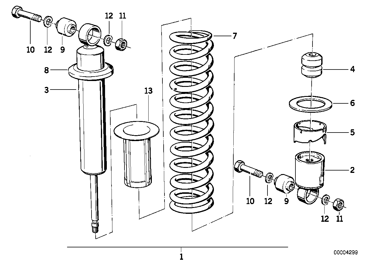Genuine BMW 33531451356 Spring Strut, Rear (Inc. R 80 G/S)