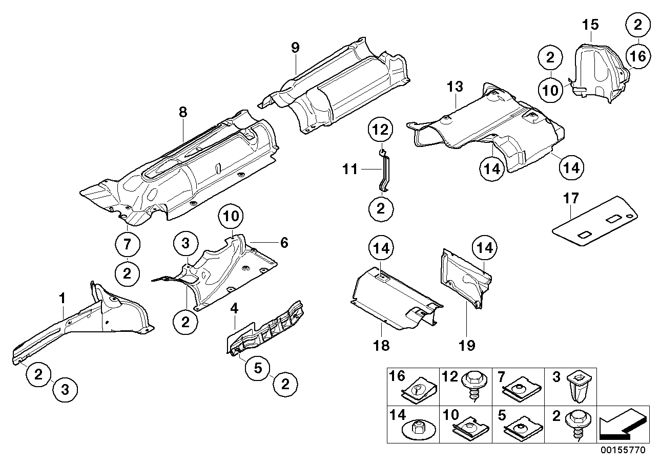 Genuine BMW 51488238072 E66 E65 E67 Heat Shield, Engine Mount, Right (Inc. 745LiS, Alpina B7 & 730Li)