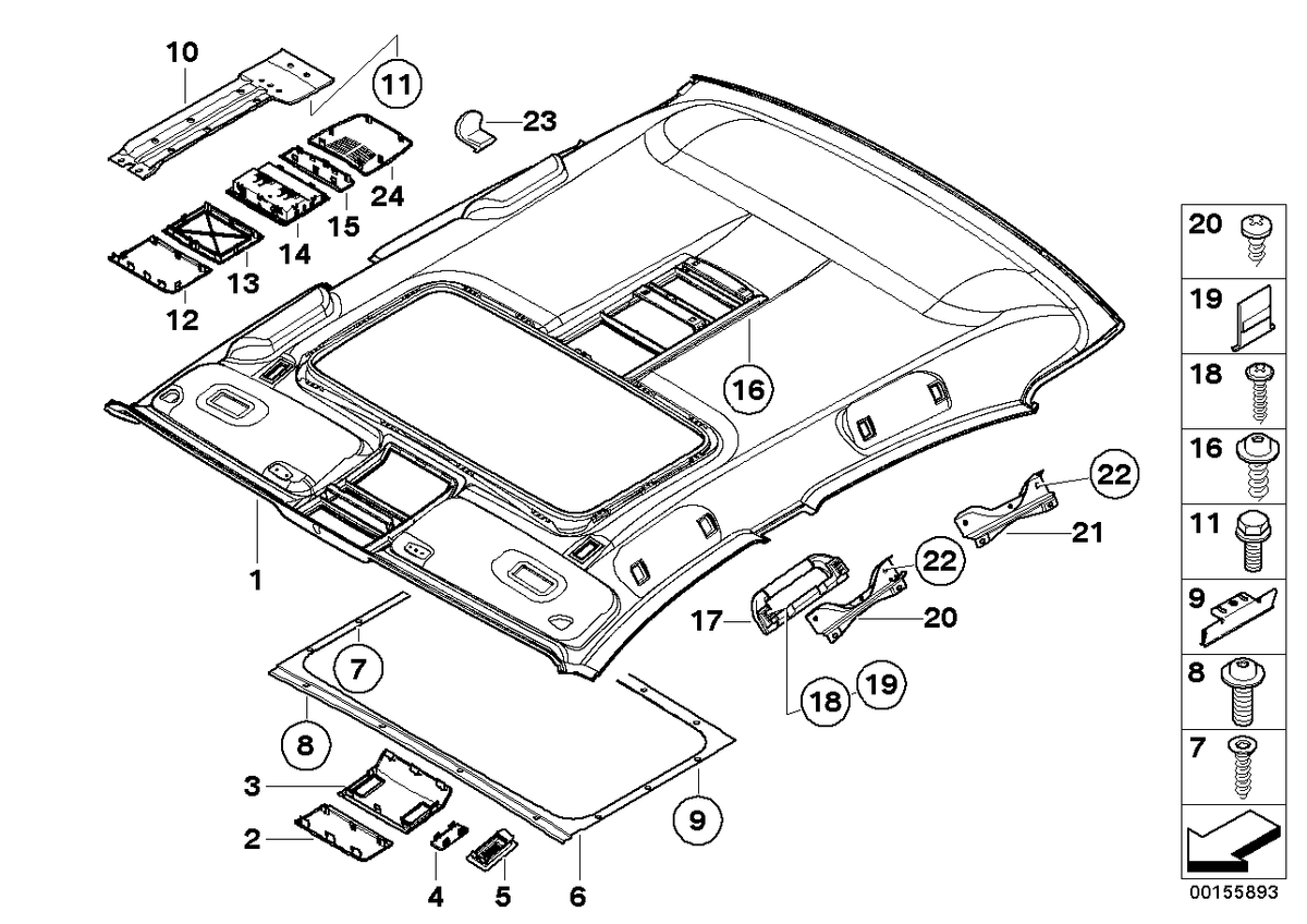 Genuine BMW 51447149773 E66 E65 E67 Console Insert, Rear STEINGRAU (Inc. 730Ld, 760Li & 745LiS)